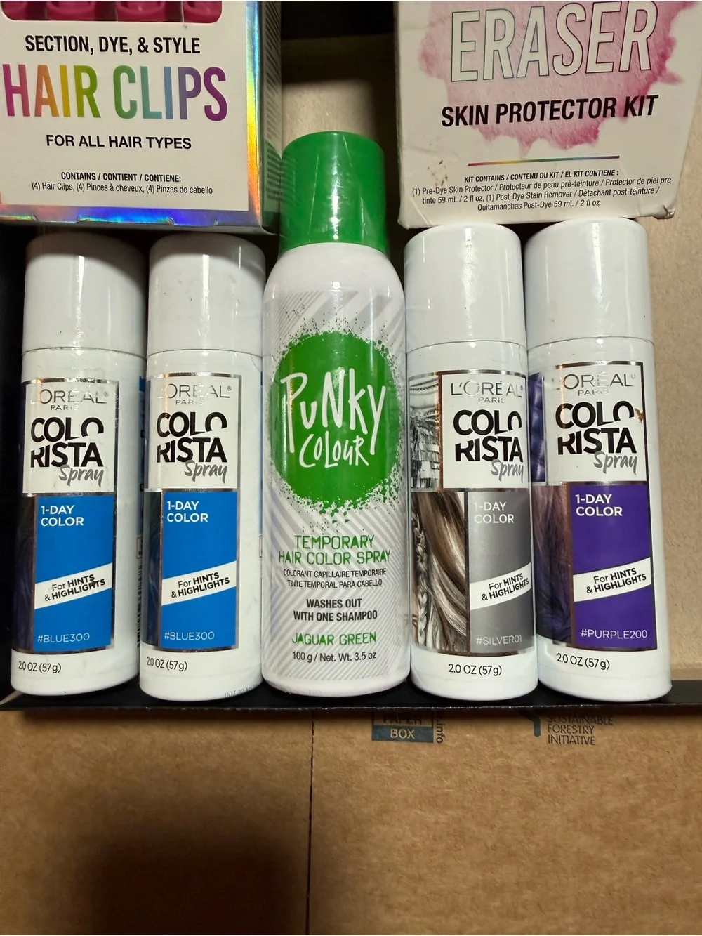 Bundle of L’Oréal COLORISTA Colors Punky Clips, Punky Stain Eraser & Punky Green